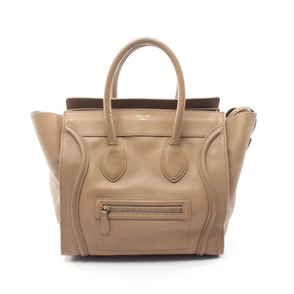 Celine Luggage Tote Shopper Handbag Leather Brown